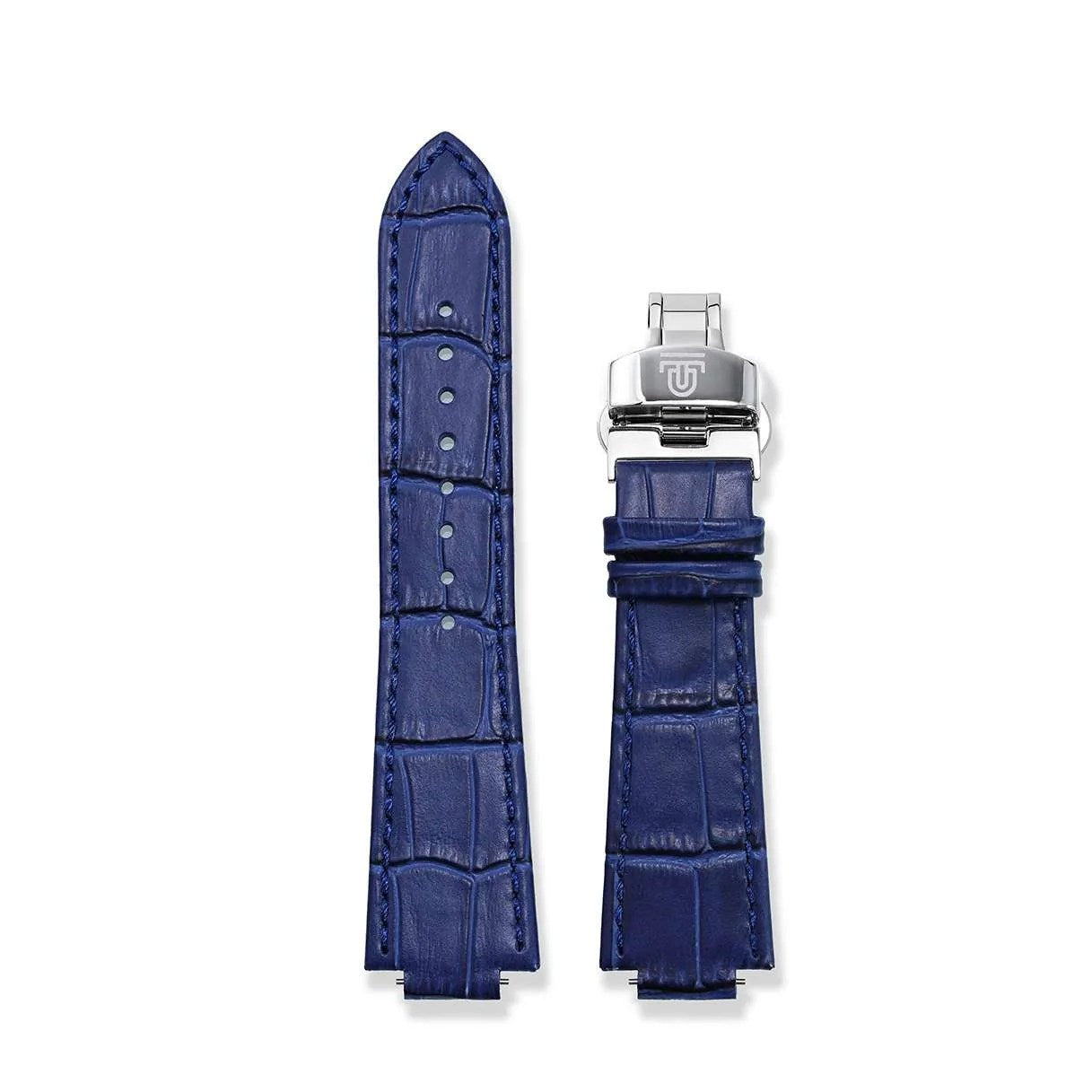 Navy leather watch strap by Tedoro